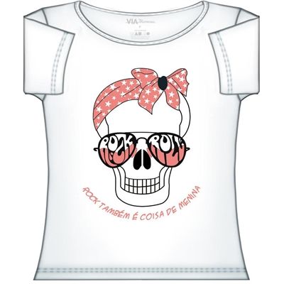 camiseta caveirinha laço